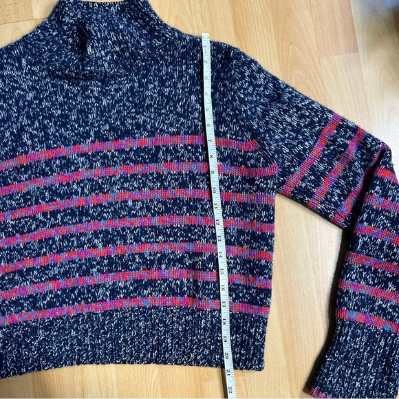 La Ligne Mini Marin Cropped High Neck Striped Wool Cashmere Sweater Lg - Picture 9 of 9